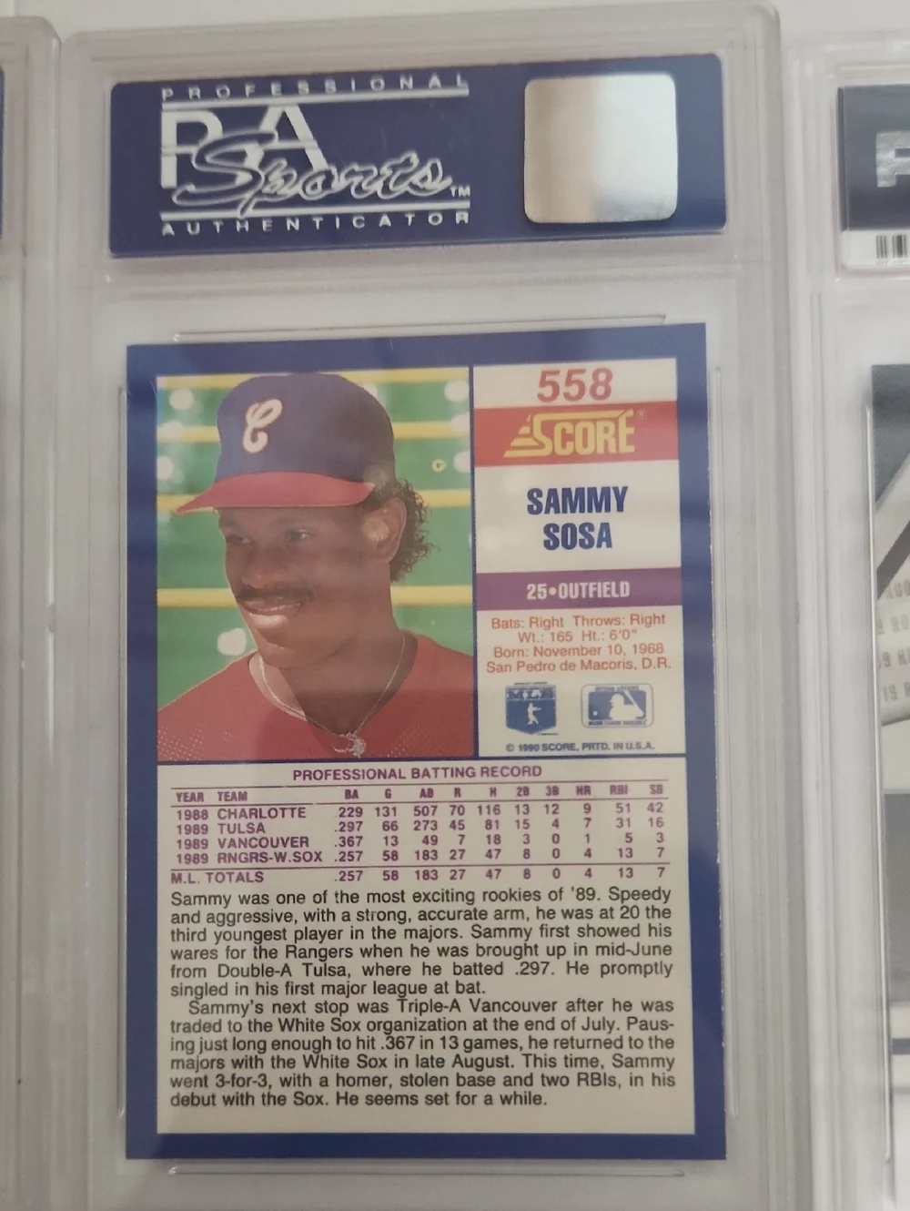 Graded Sports Cards, Sammy Sosa, Donovan Mcnabb, Jake Plumber, Jarrett Stidham.